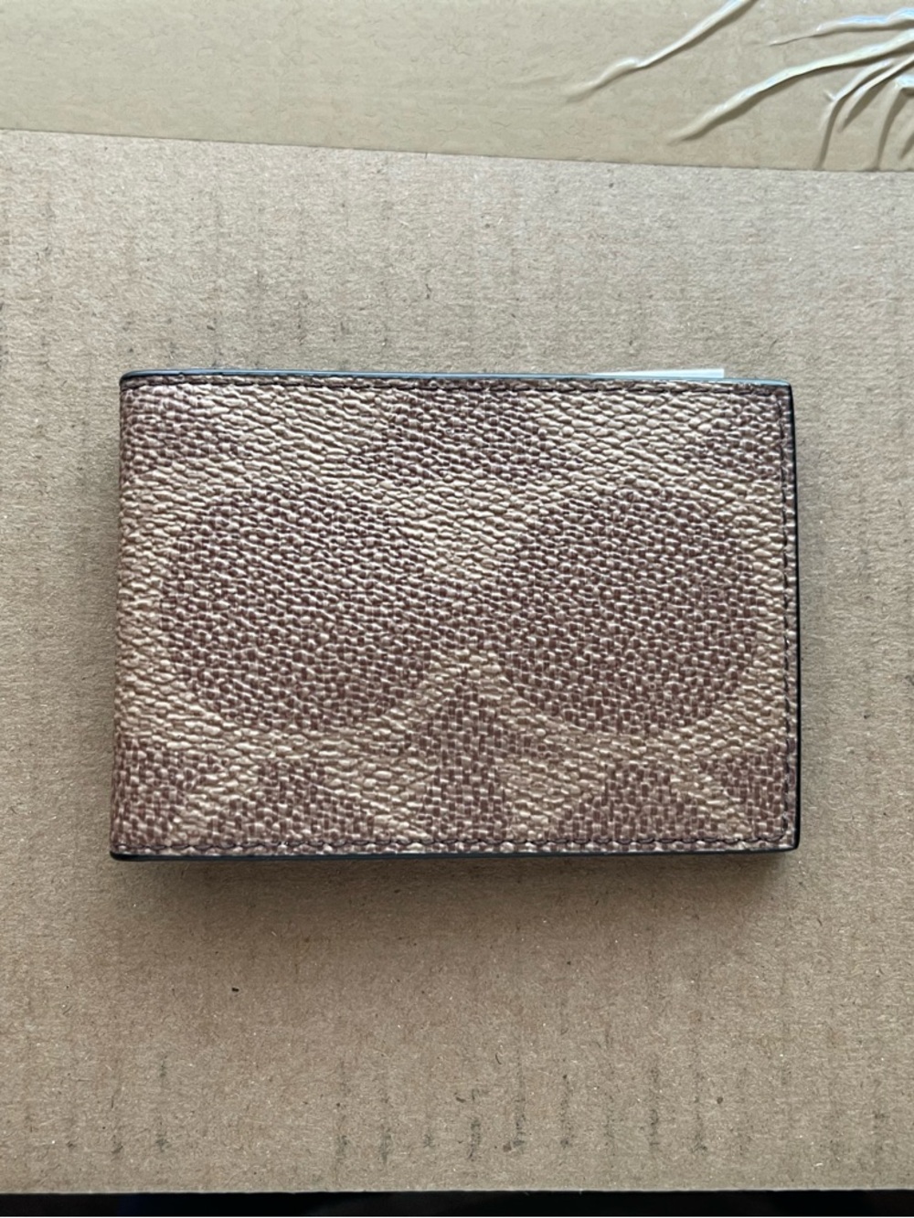 Coach Metallic Brown/Cream/Multi Color Slim  Wallet
